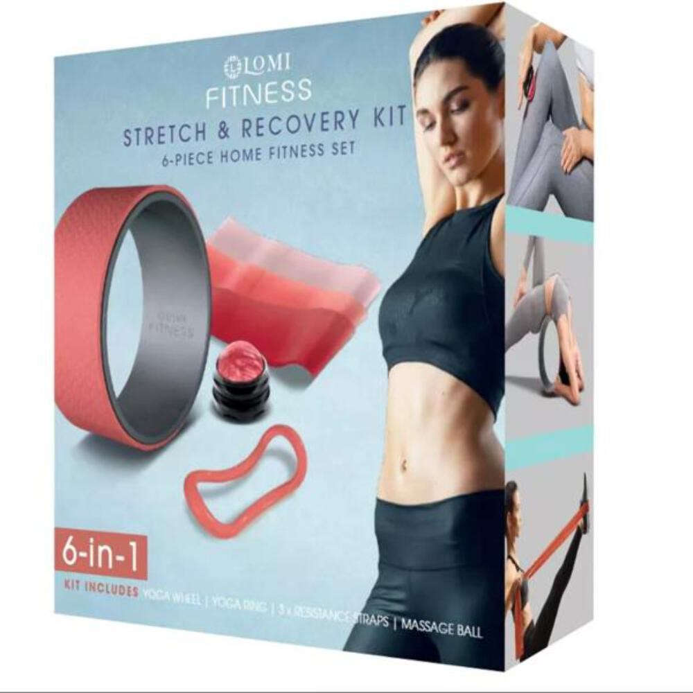 Lomi Fitness Stretch & Recovery Kit 6-Piece Home Fitness Set