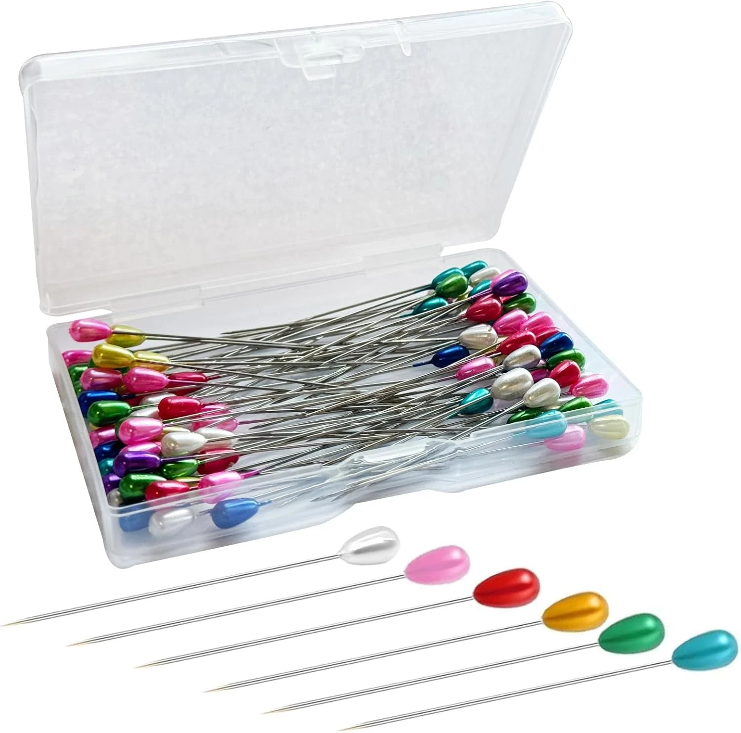 Corsage Pins, Colourful Boutonniere Pin, Teardrop Pearl Sewing Pins, Long 2Inch