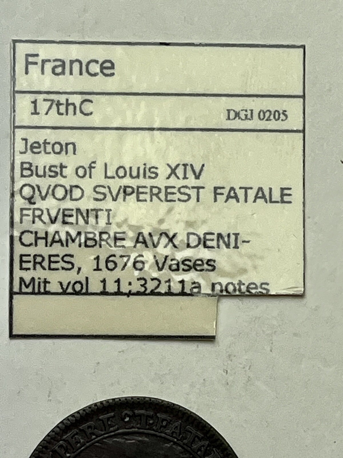 1676 Dated Jetton - LOUIS XIV - old collection - Mit.- - - (E120)