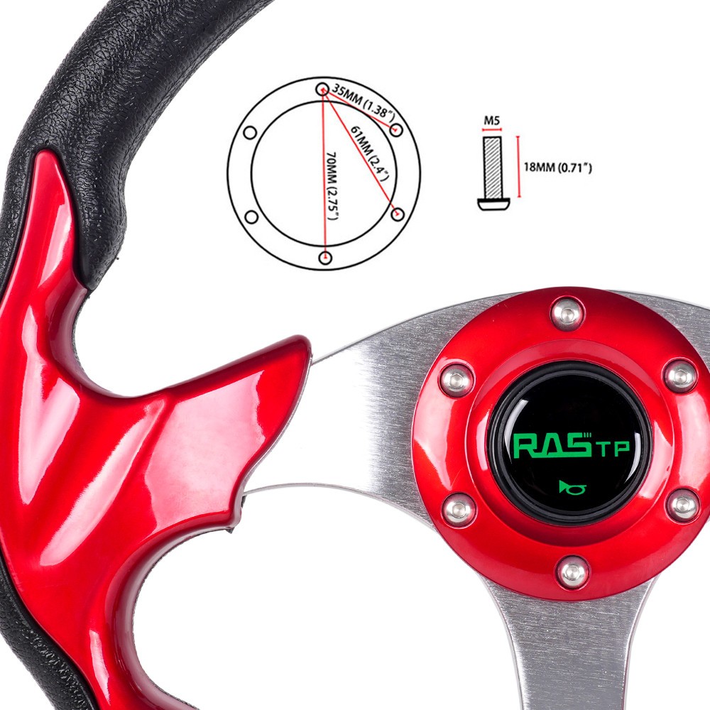 Red Steering Wheel+Quick Release+Hub Adapter 186H For Volkswagen VW Golf Jetta