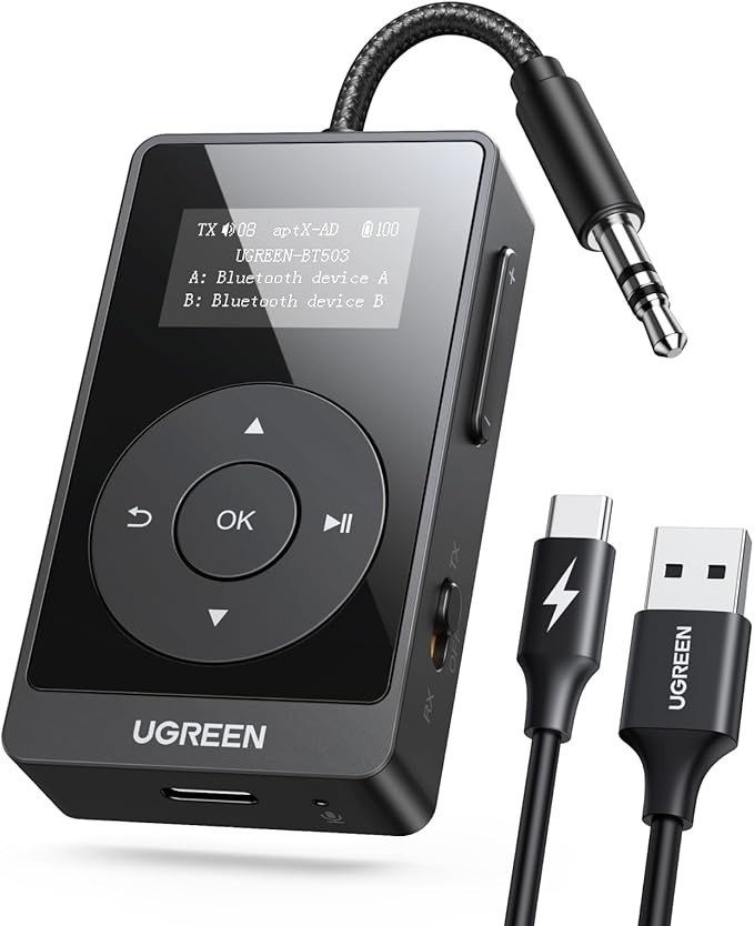 Bluetooth Transmitter Receiver 5.3 AptX Adaptive for Airplane TV Wireless