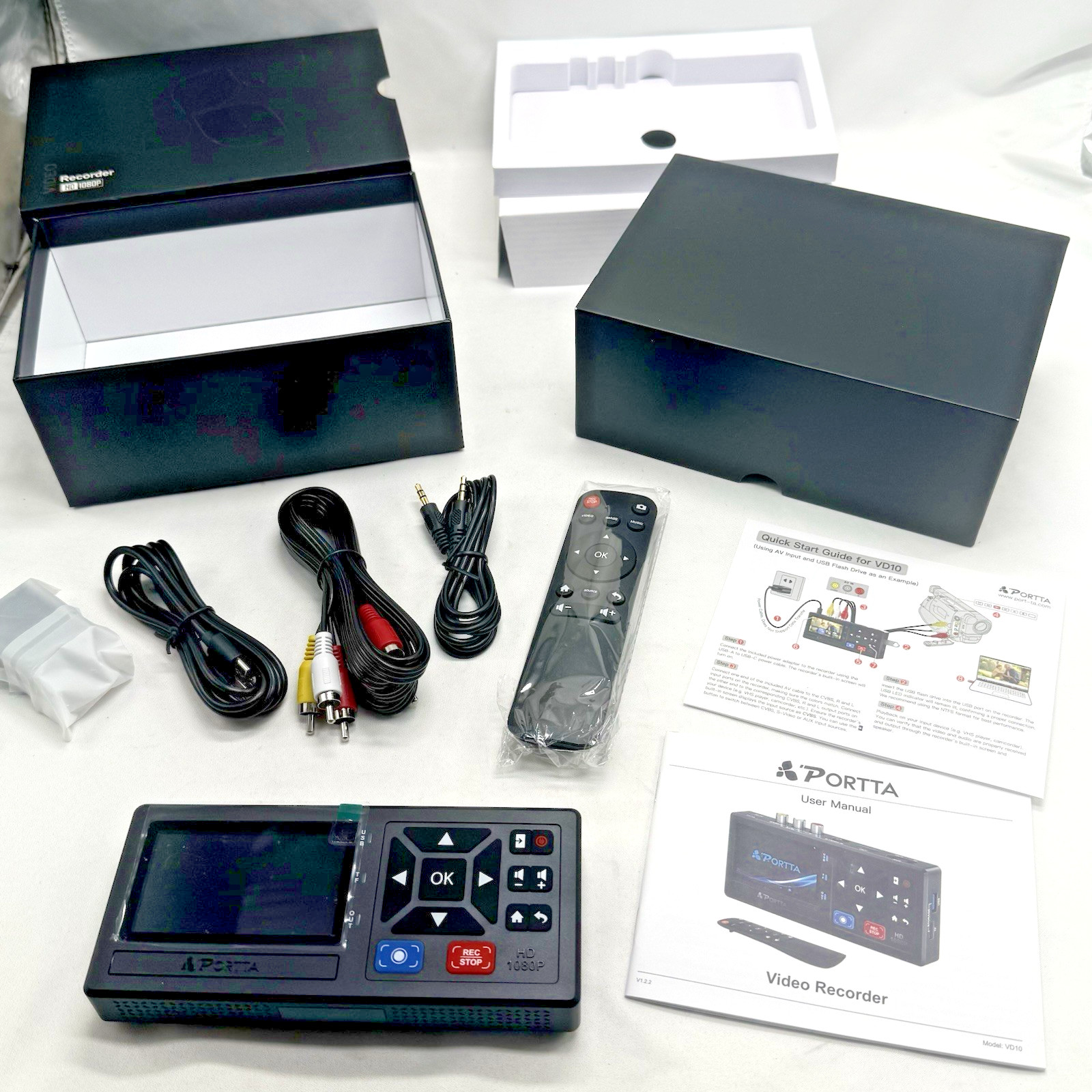 Portta VD22P VHS to Digital Converter with 5" HD Screen, VHS VCR DVR DVD Hi8