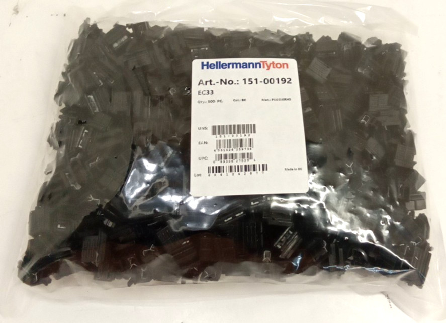 HellermannTyton 151-00192 Cable Tie Mount f/Edges 1-3mm BLK EC33-PA66HIRHS 500pk