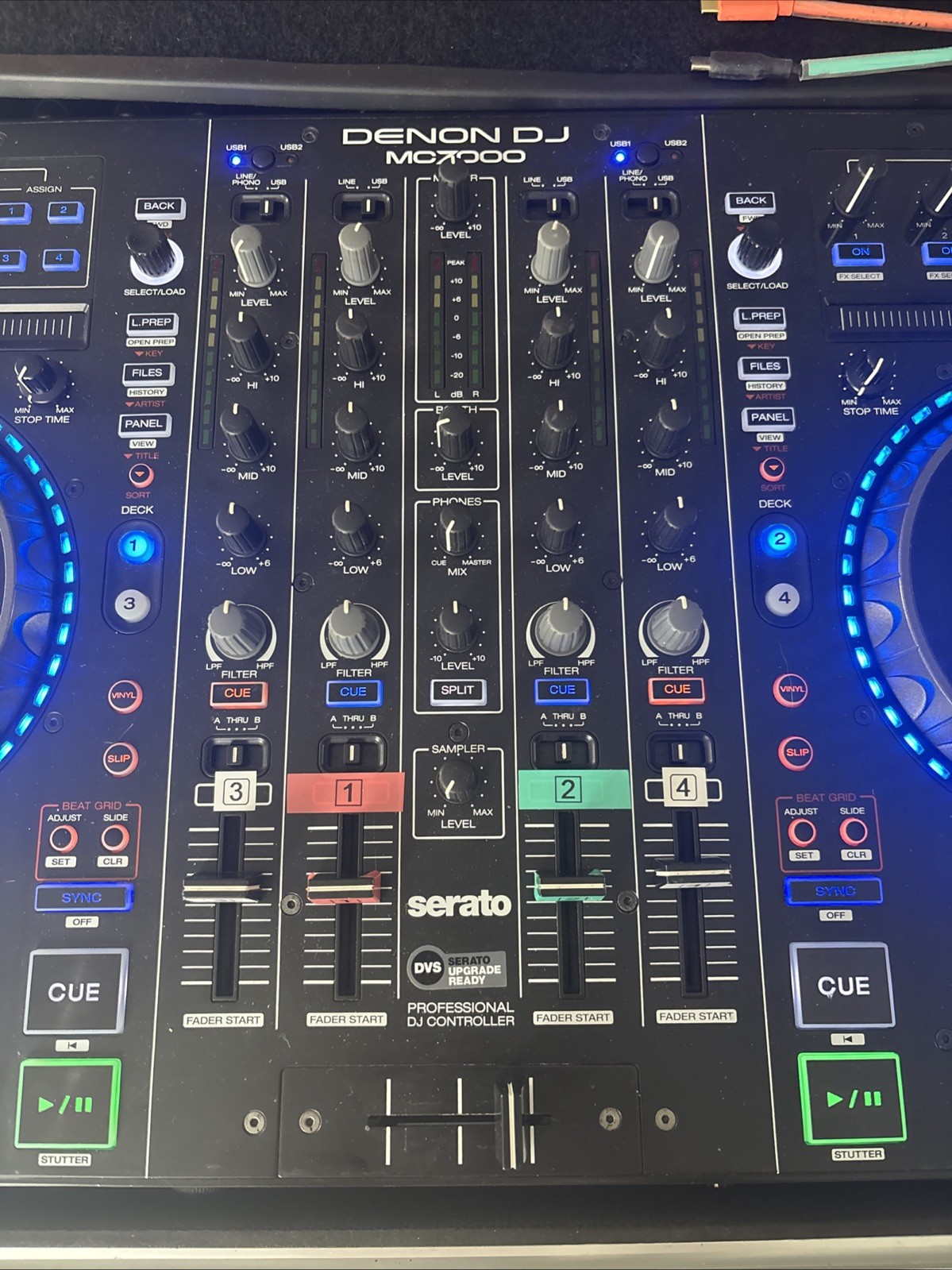 Denon MC7000 4-Channel DJ Controller Digital Mixer Dual USB PRO X FLIGHT Case