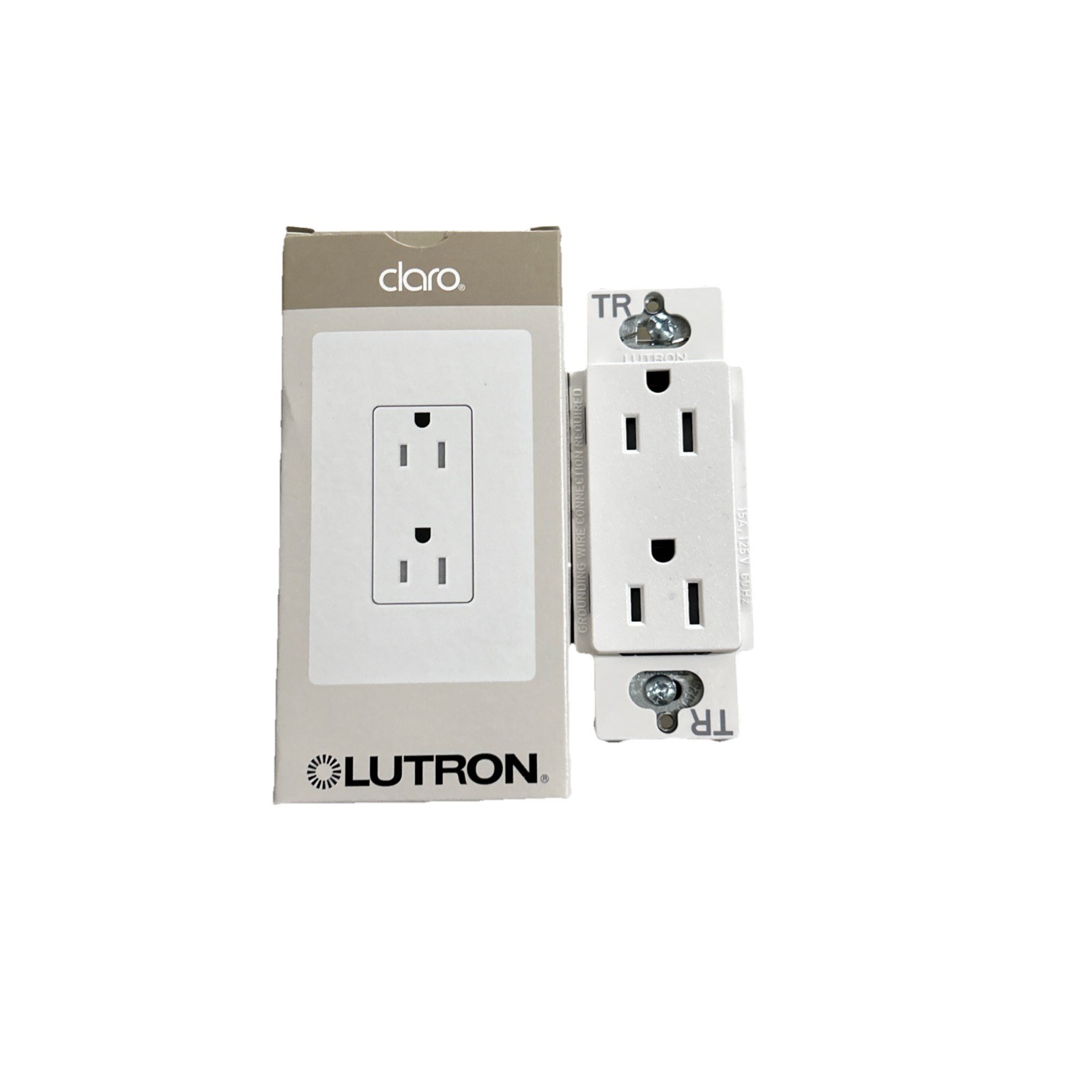 Lutron SCRS-15-TR-RW Claro 15amp Tamper Resistant Receptacle Architectural