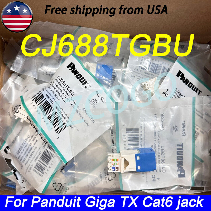 New In Box For Panduit Giga TX Cat6 Network jack CJ688TGBU Blue Qty 50