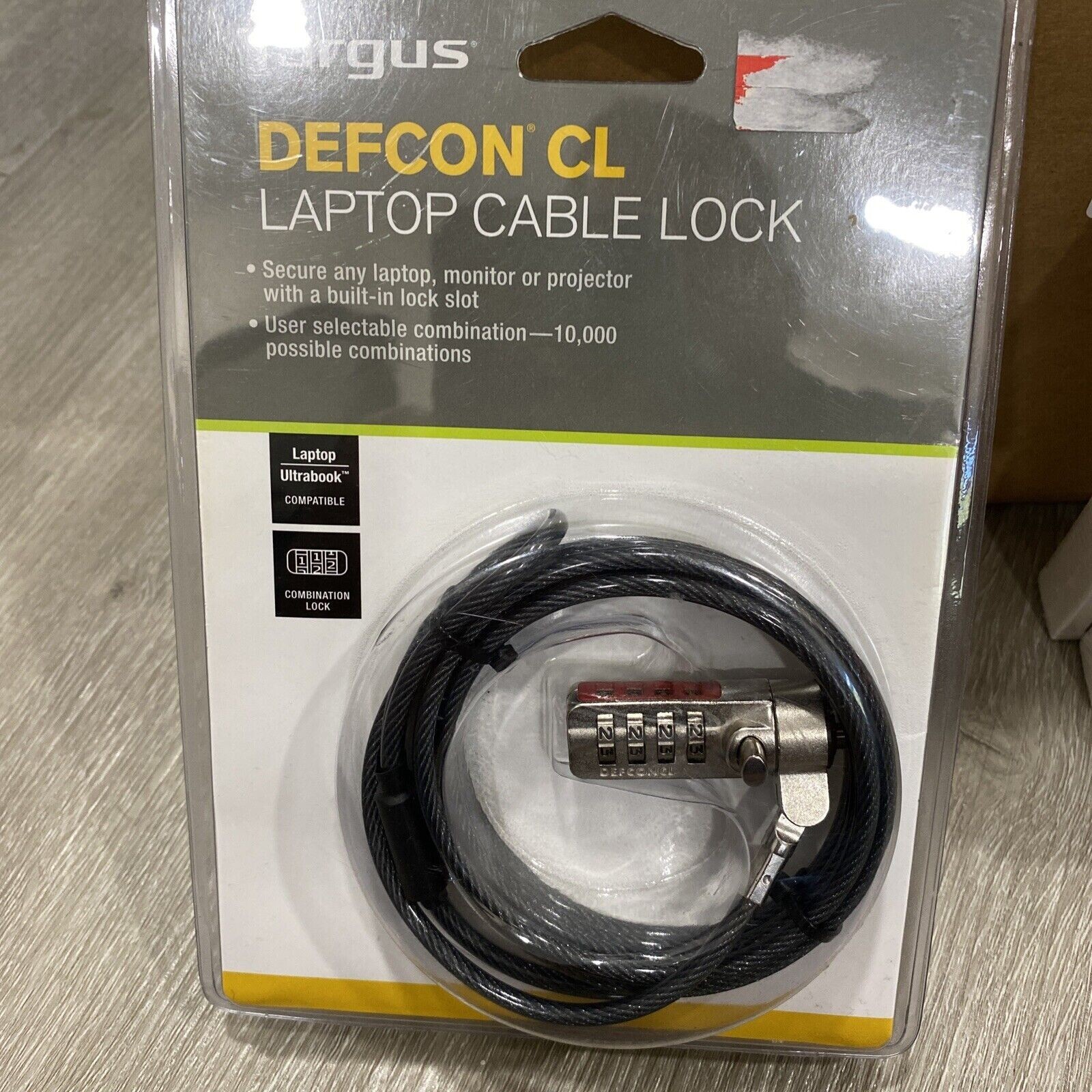 Targus Laptop Cable Lock Defcon CL, 6.5' long, Combination Code Lock NEW!