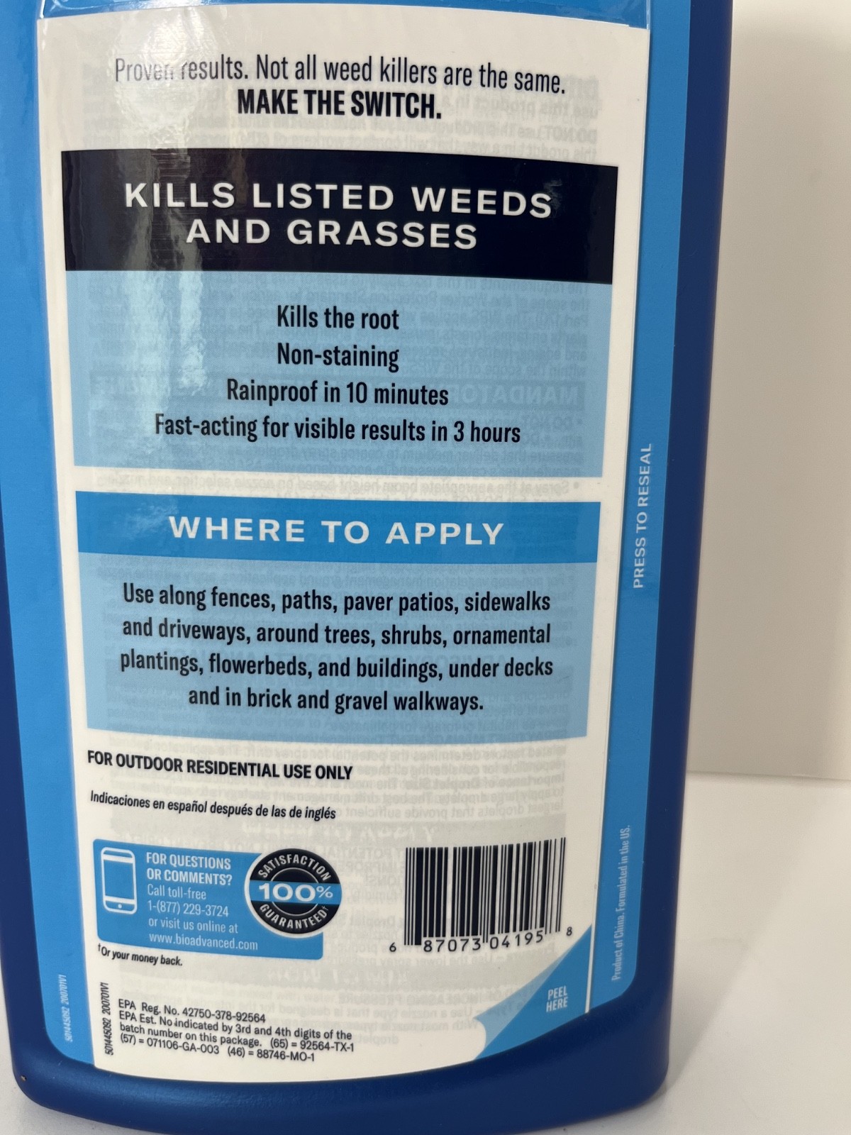 (1) BioAdvanced WEED & GRASS KILLER Super Concentrate Root Kill Action 32 fl. oz