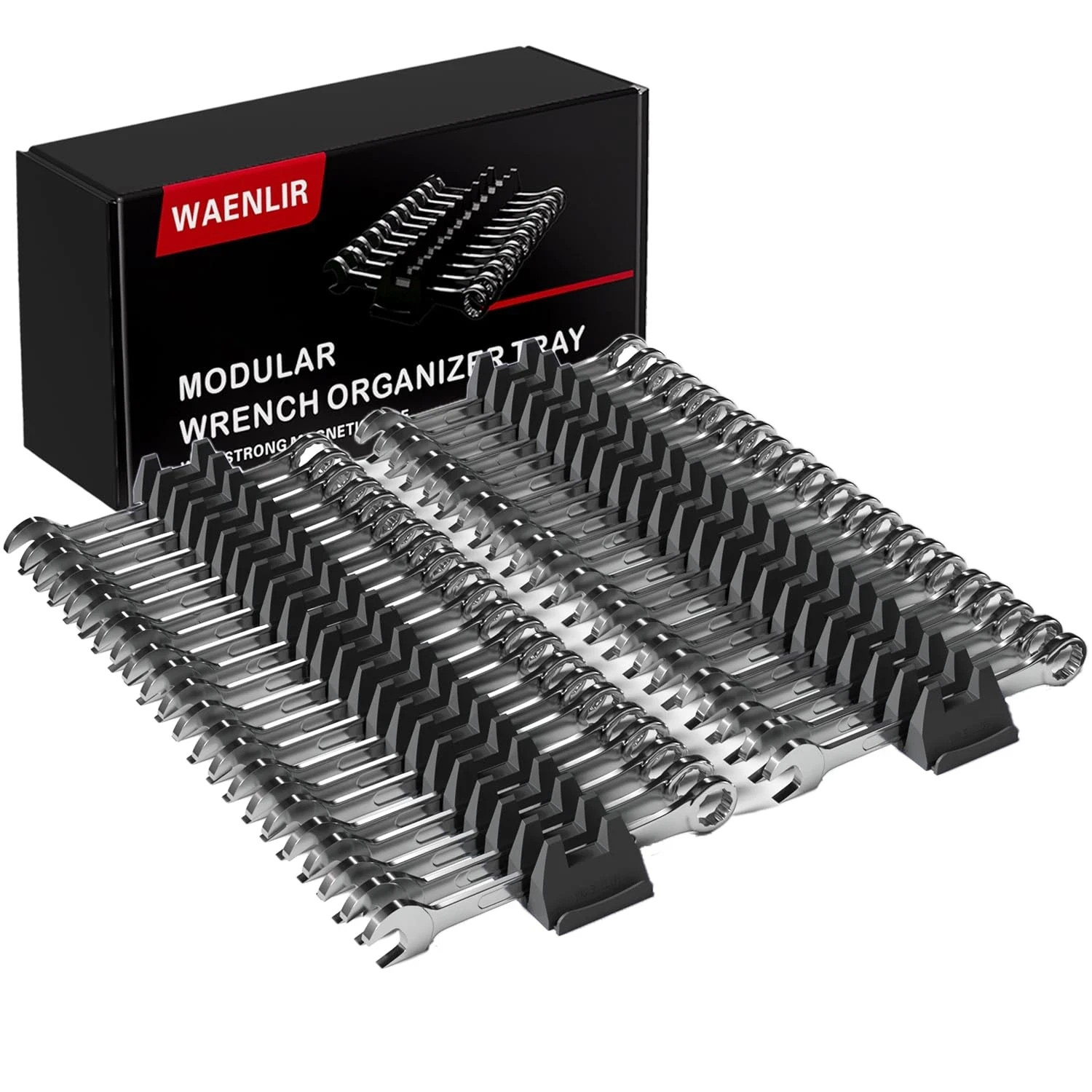 48PC Magnetic Wrench Organizer Set Tool Storage Rack Drawer Organizer Tool