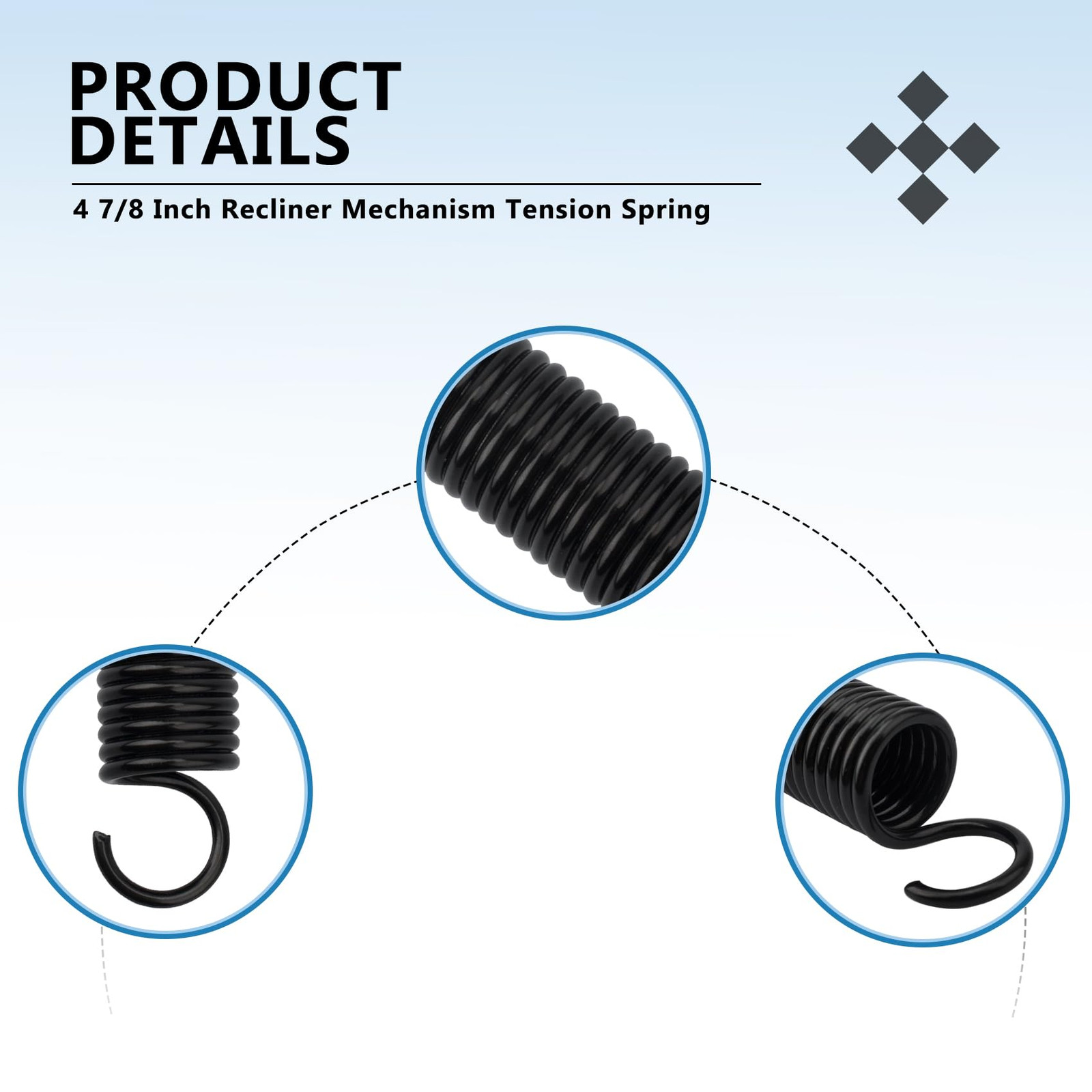 4 7/8-Inch Recliner Mechanism Extension Springs, Lane Recliner Springs for La...