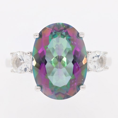 Sterling Silver Semi Mount Ring Setting Oval OV 14X10mm OV 5x4mm 3 Stones