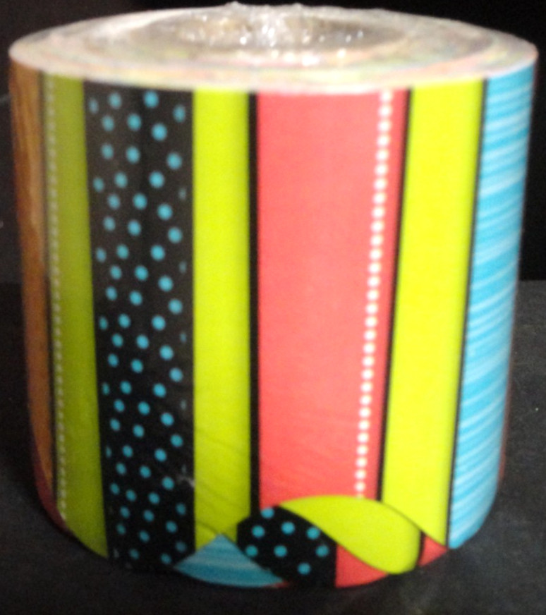 Classroom Border Stylin Stripes Colorful. NEW! 2" x 36 Scalloped, Carson 108278