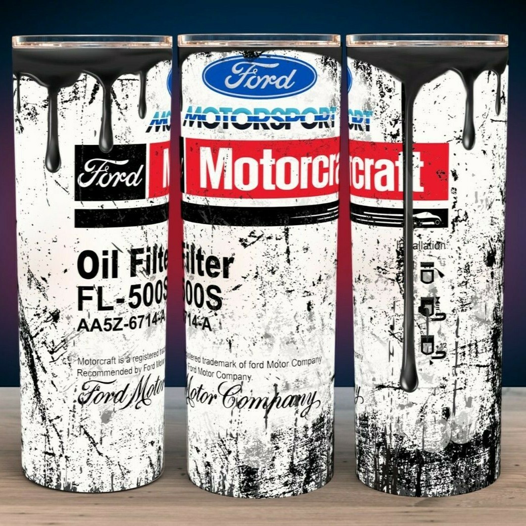 30oz Ford Motorsports Motorcraft FL-500S Lube Filter Dirty Oil Cup Mug Tumbler