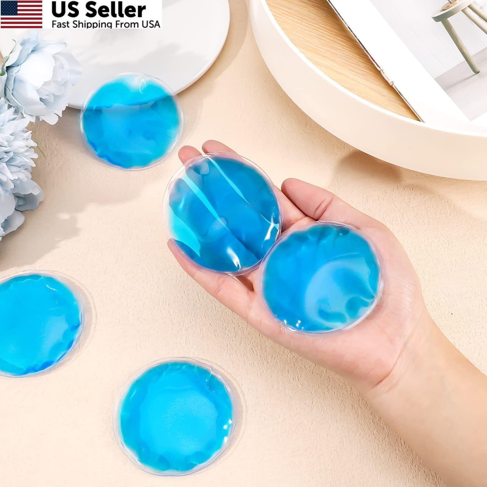 10 Pack Small Round Gel Ice Packs Hot Cold Compress for Face Wisdom Teeth Surger