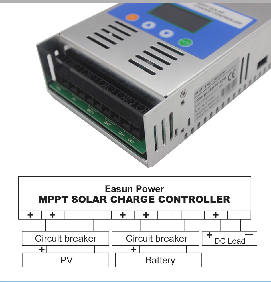 Easun 100A 80A 60A MPPT Solar Panel Regulator Charge Controller 12/24/36/48V US