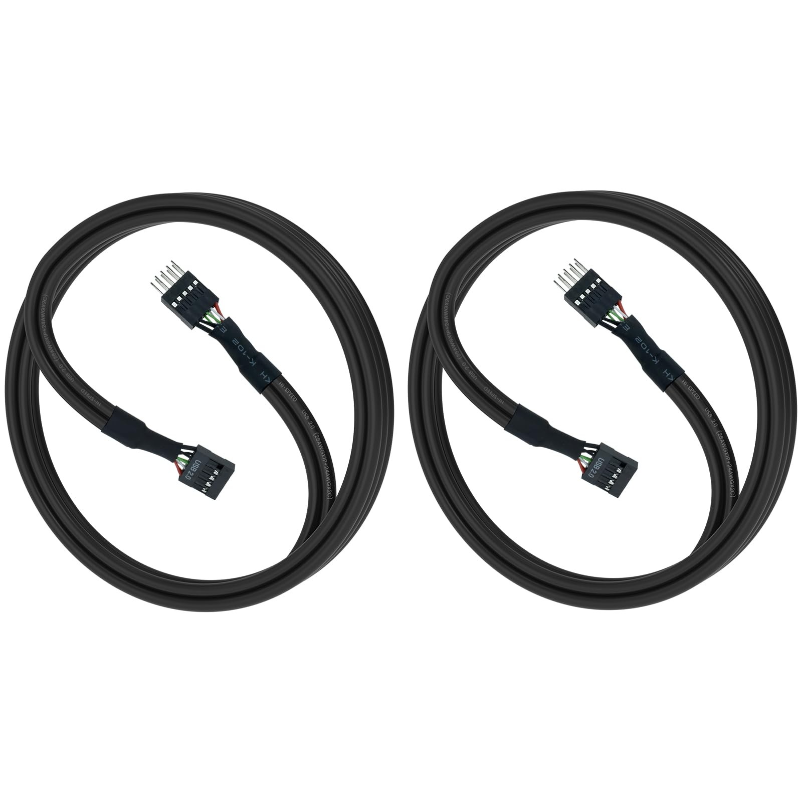 USB Header Extension Cable, 20.3 inches USB 2.0 9-Pin Male to Female Internal Mo
