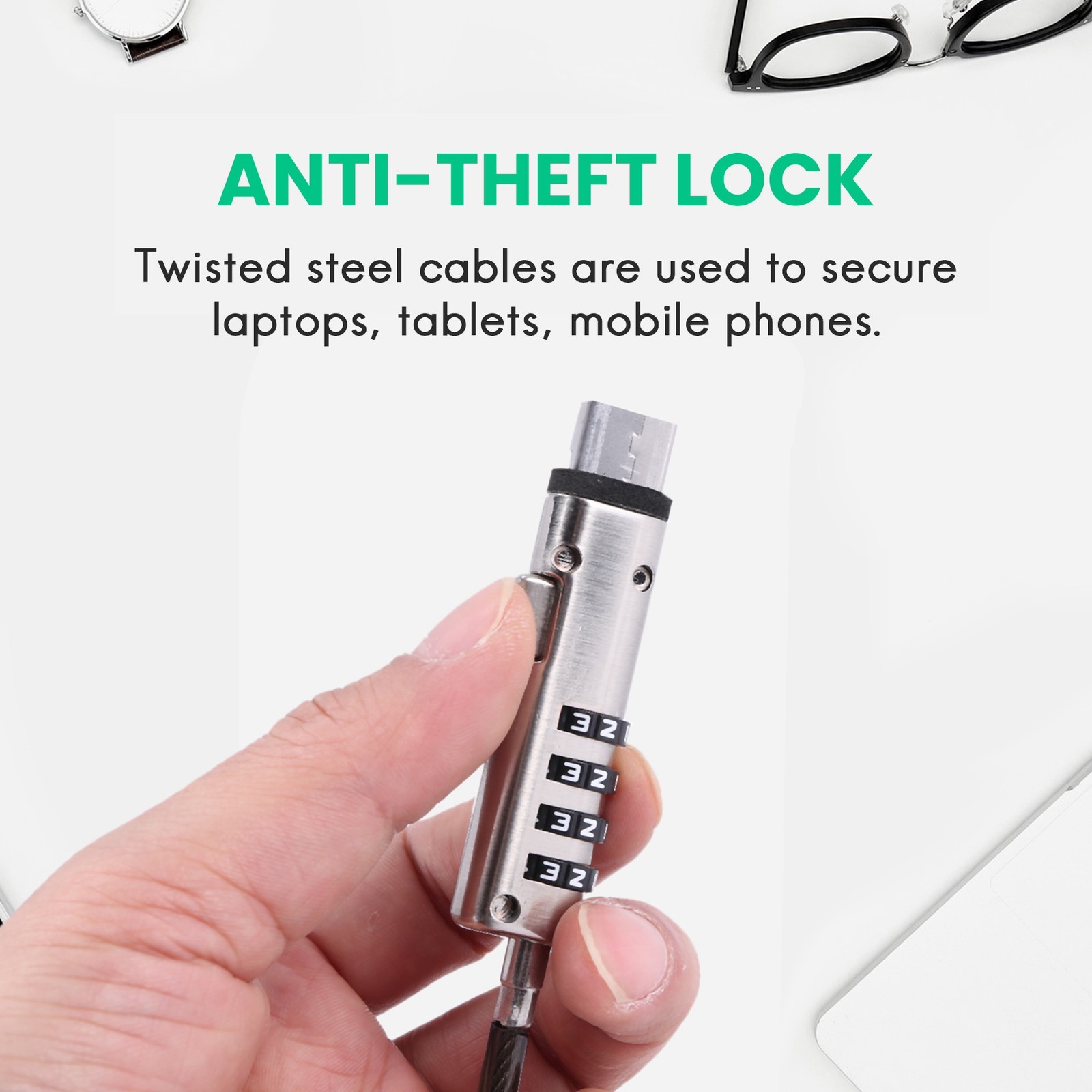 Security USB Password -Theft Lock, for Theft Function on Laptop, Tablet,4165