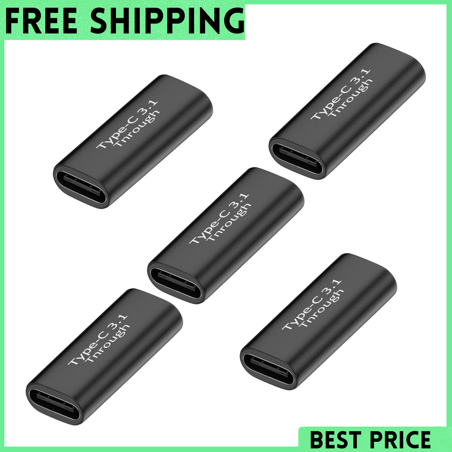 5 Pack USB C Female to Female Adapter.Usbc Extender.Usbc Coupler Supports up to