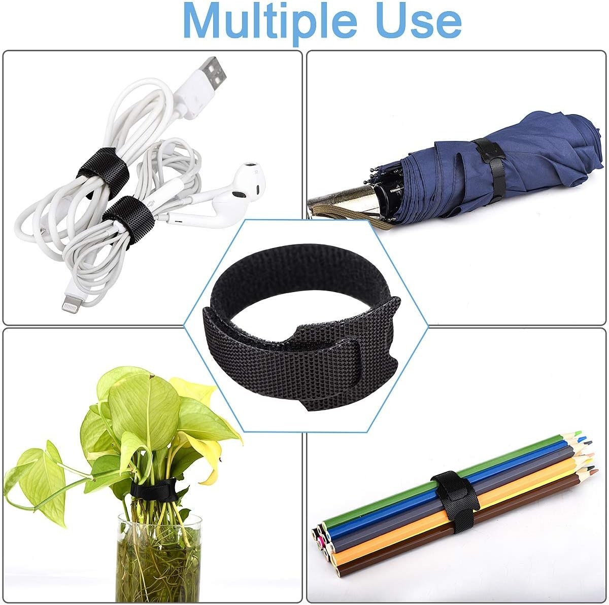 60 PCS 6" Reusable Cable Ties Cord Straps for Wire Organizer & Cable Management