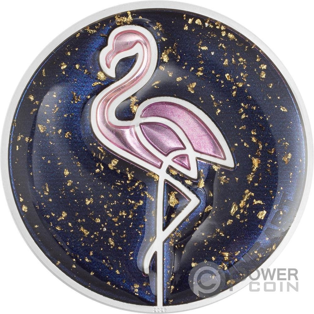 FLAMINGO Line Art 1 Oz Silver Coin 5$ Cook Islands 2026
