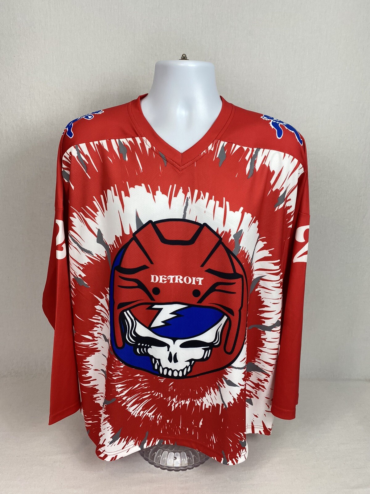 2019 Grateful Dead NHL Detroit #2 Long Sleeve Jersey Shirt Size Small
