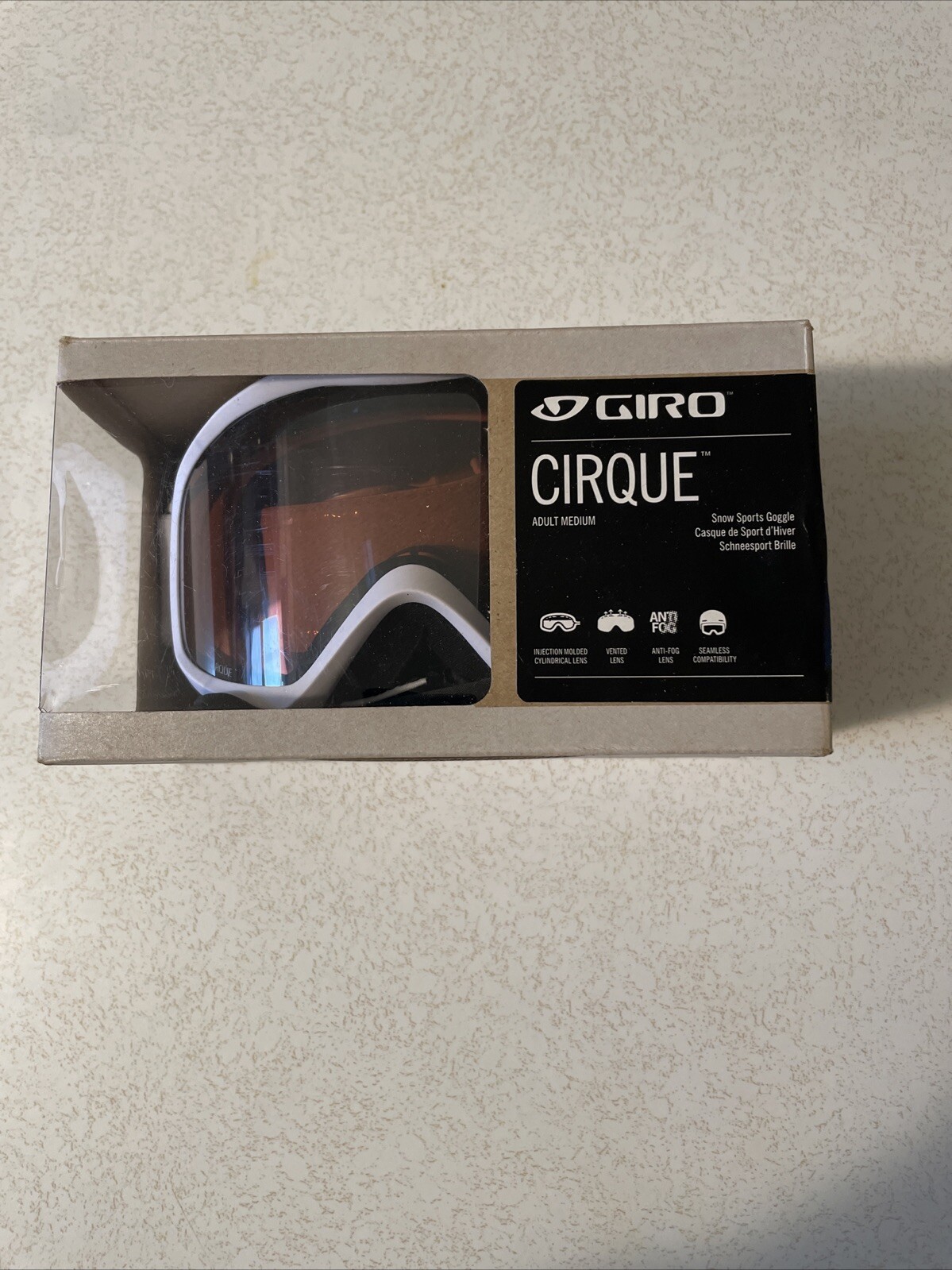 New Giro Cirque Snow Sport Ski Goggles Lens Rose White Snowboard 7057384 Adult M