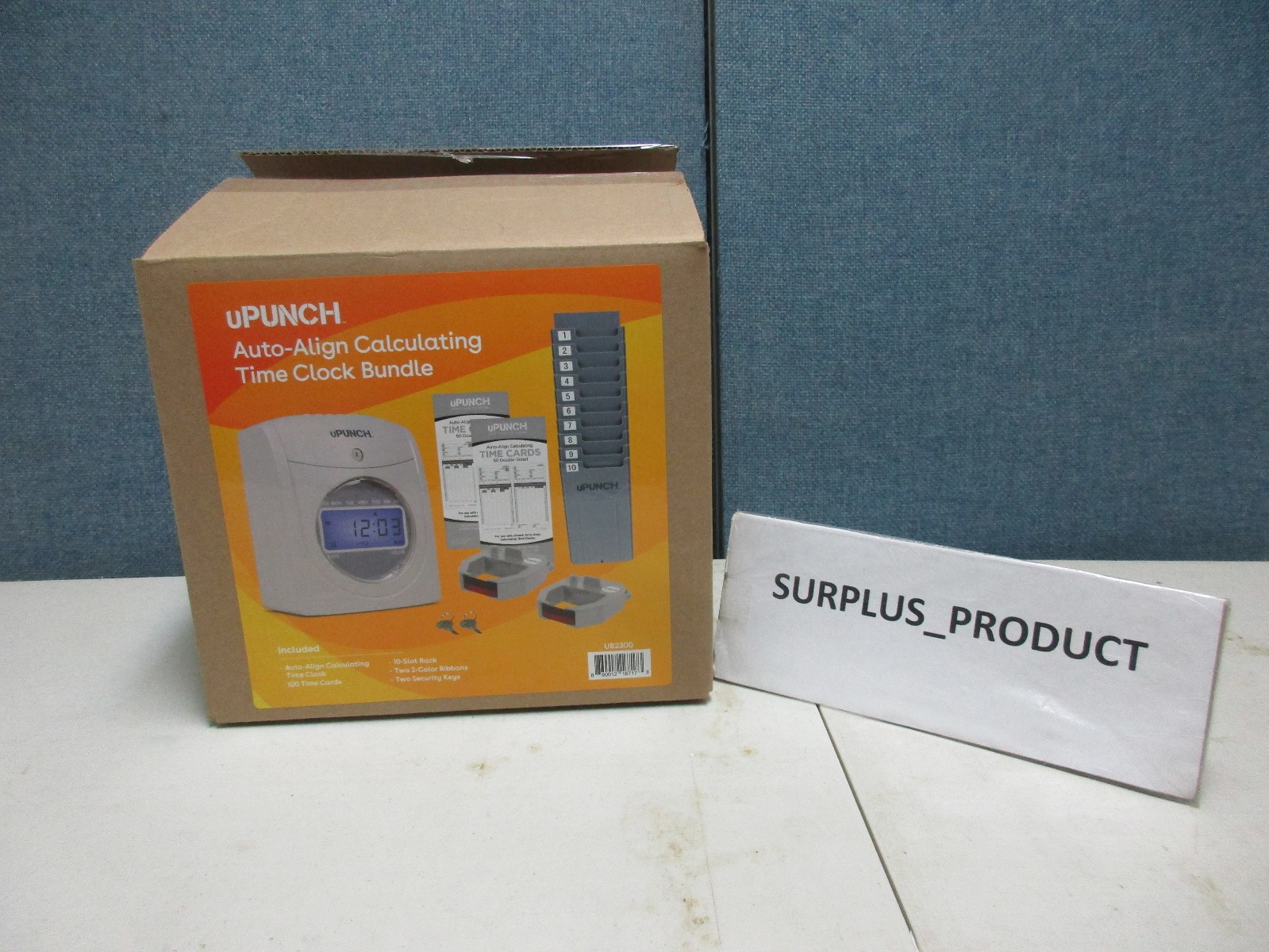 uPUNCH UB2300 TIME CLOCK CALCULATING BUNDLE, UNLIMITED EMPLOYEES,Gray-OPEN BOX