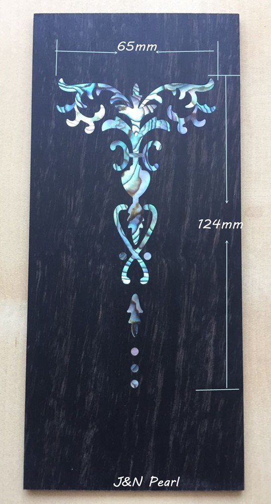 JNNPEARL 1pc Guitar Peghead Overlay Inlaid Solid MOP & Abalone  Alternated Torch