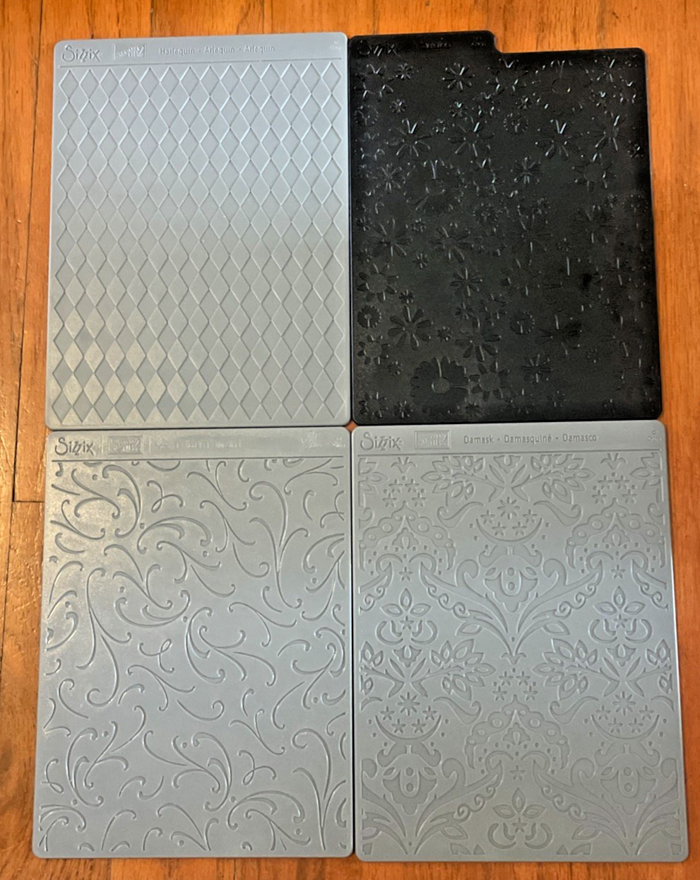 Stampin' Up Sizzix Harlequin Eyelet Pattern 1 2 Damask Flourish Embossing Plates