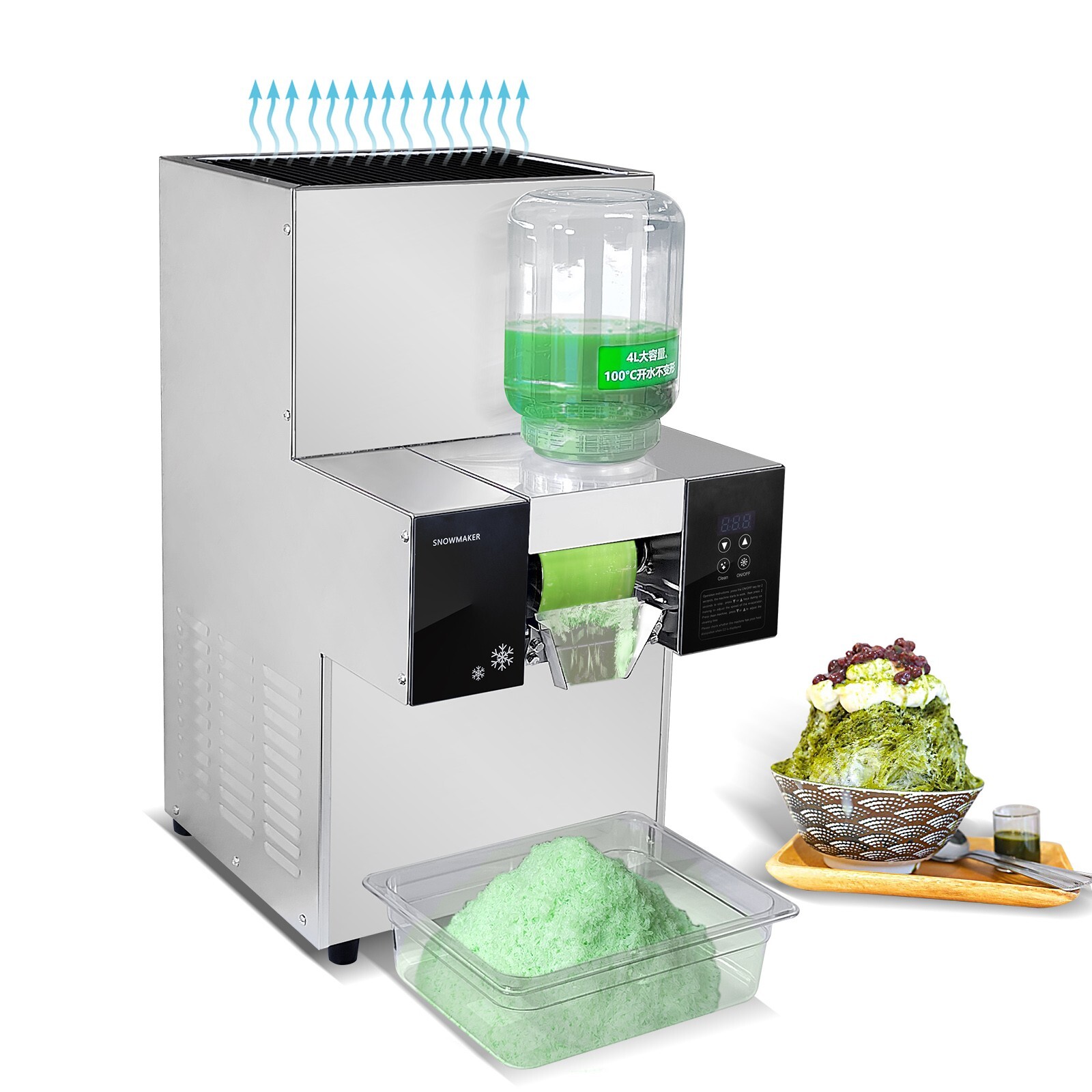 Kolice Commercial 440lbs/day Electric Ice Shaver Snow Cone Machine Air Cooling