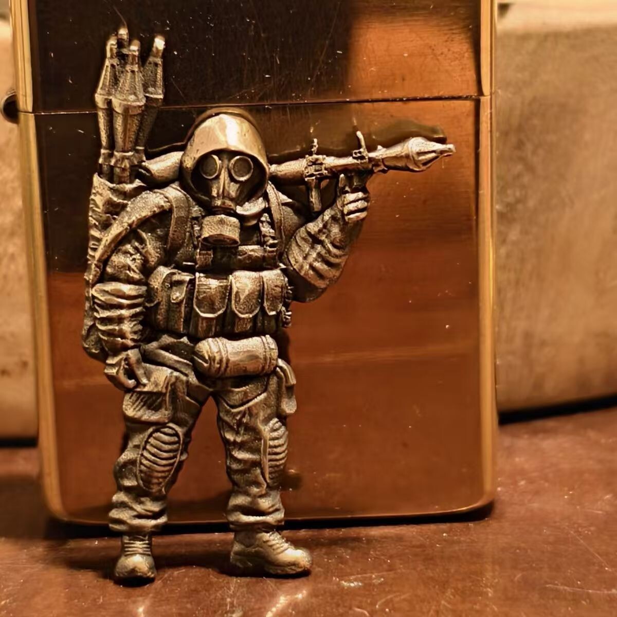 1 piece Brass Biochemical soldier sticker lighter DIY accessories