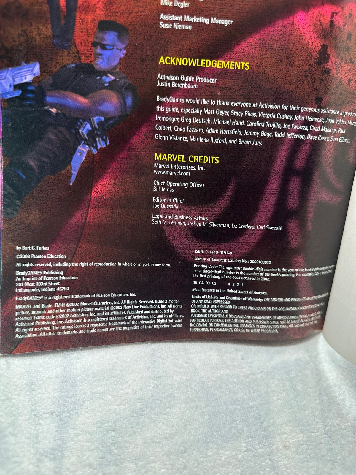 Blade II Activision Official Strategy Guide Good Used Condition