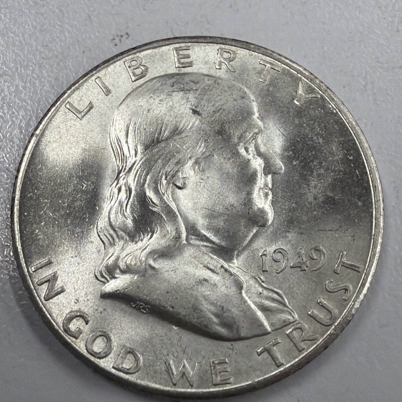 Rare 1949-S Unc Franklin Half Dollar Full Bell Actual Coin. Better grade Keydate