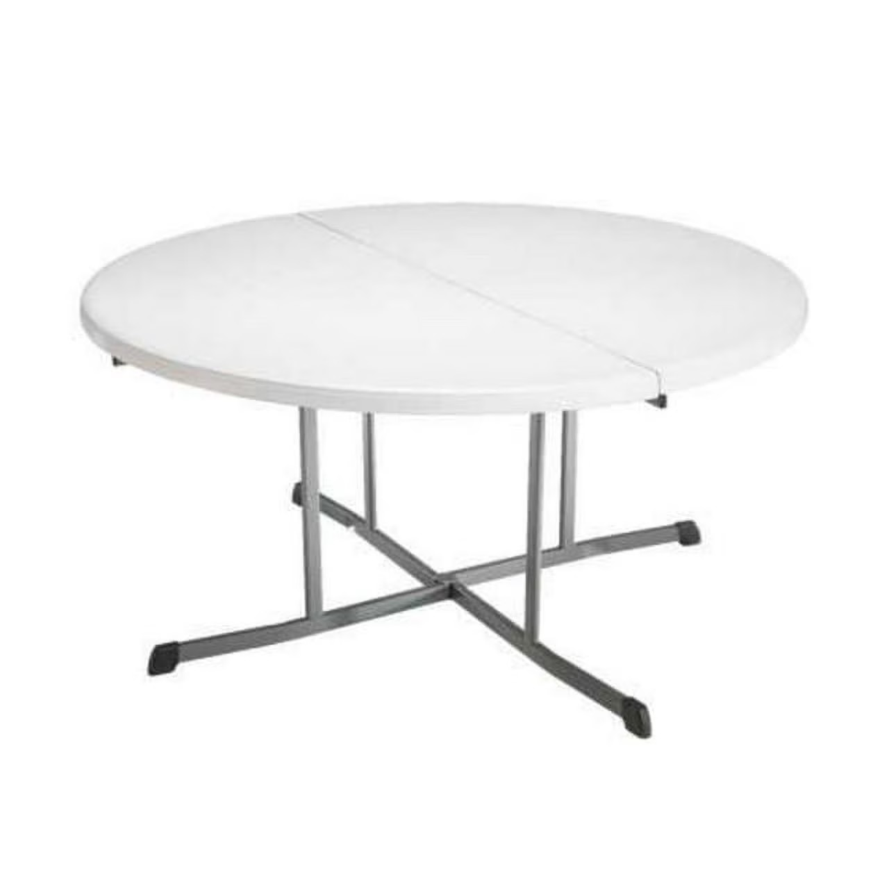 Lifetime Commercial Fold-in-Half 60 in Indoor/Outdoor Folding Round Table White