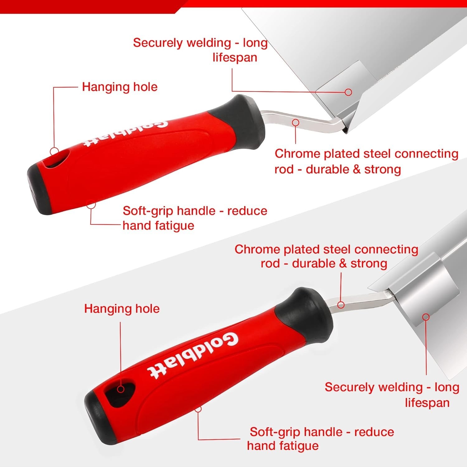 2 Piece Drywall Corner Tool Set, 5'' Outside Corner Knife & 3-1/2'' Inside Corn