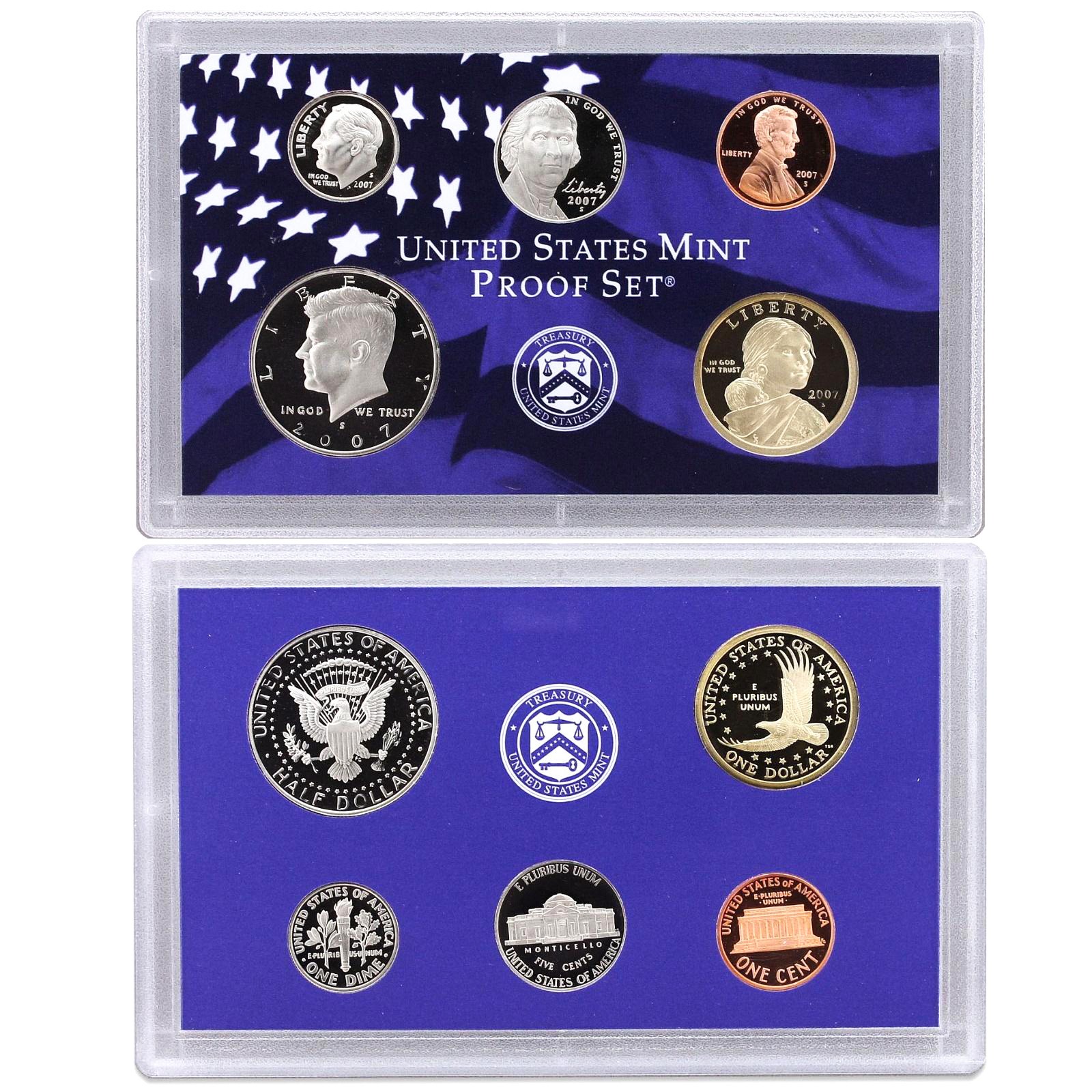 2007 S Partial Proof Set Kennedy Dime Nickel Cent Dollar CN-Clad US Mint 5 Coins