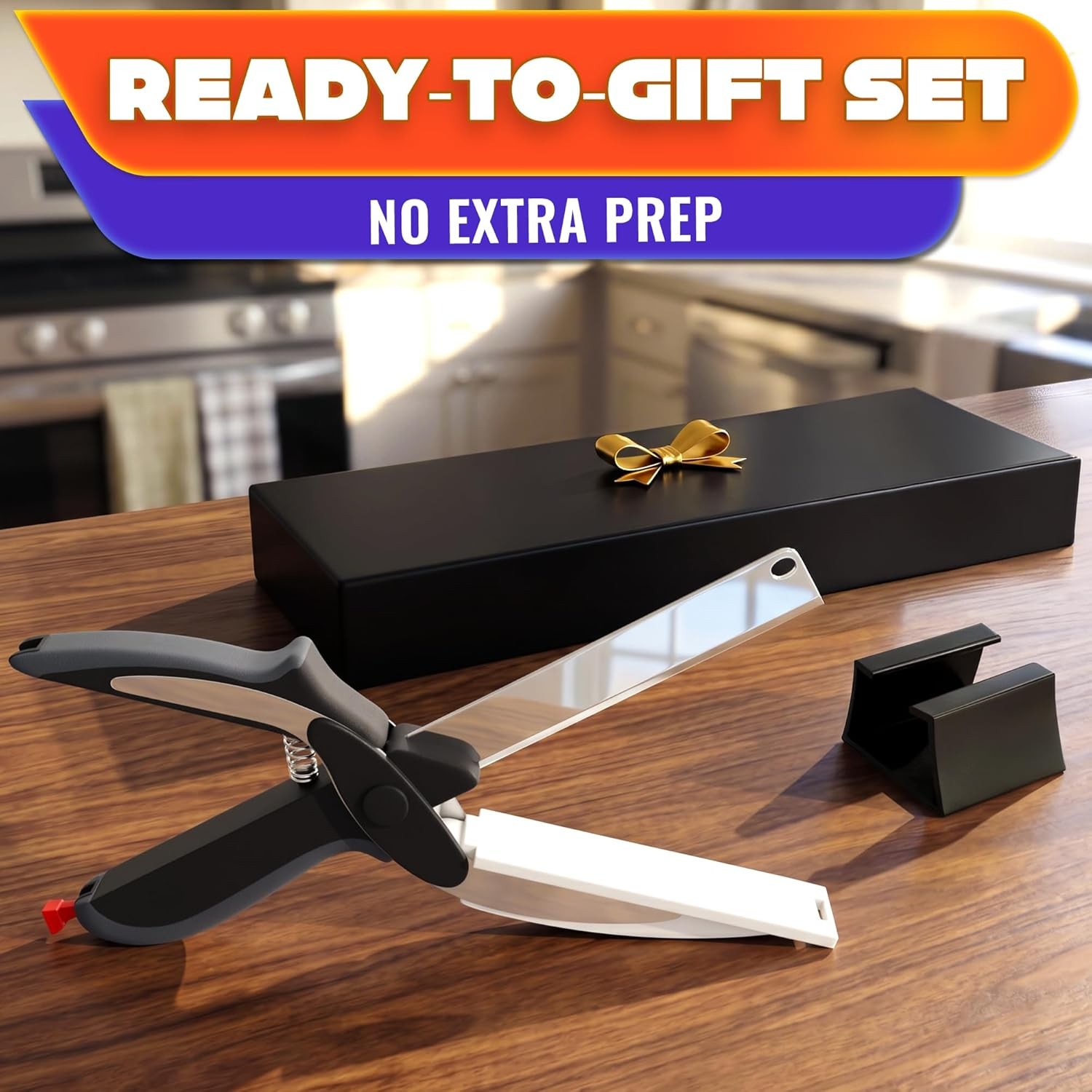 Kitchen Scissors For Food – 2 in 1 Cutting Board Scissors & Knife Shears Sharp