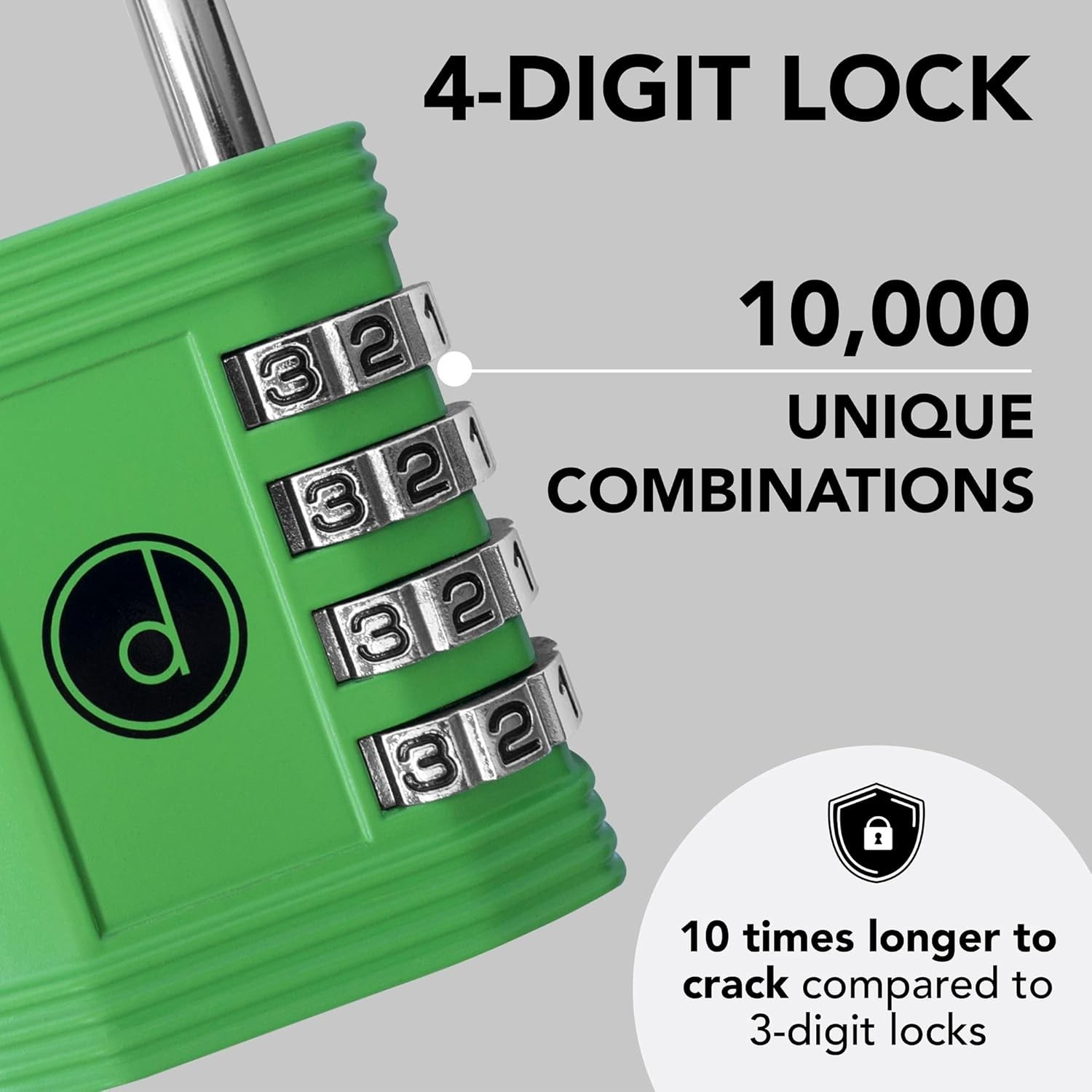 All-Weather Keyless 4-Digit Combination Lock - Green - 1 Pack Security Solution