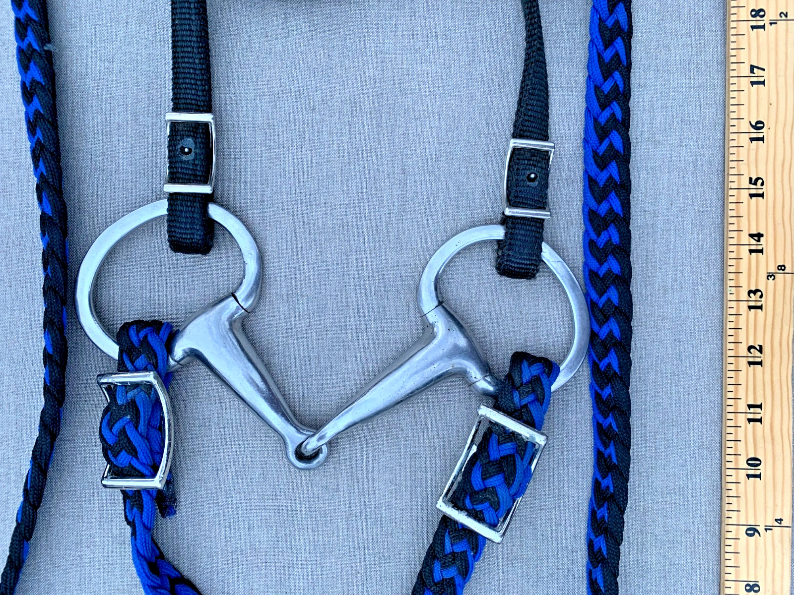 Weaver Nylon Horse Headstall, Roping Gaming Reins, Eggbutt Snaffle Bit