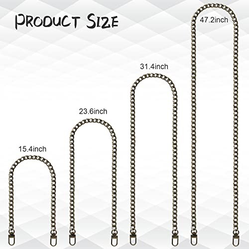 RAPUDA Purse Chain Strap, 4 Pieces Different Sizes Bag Chain Strap, Bronze