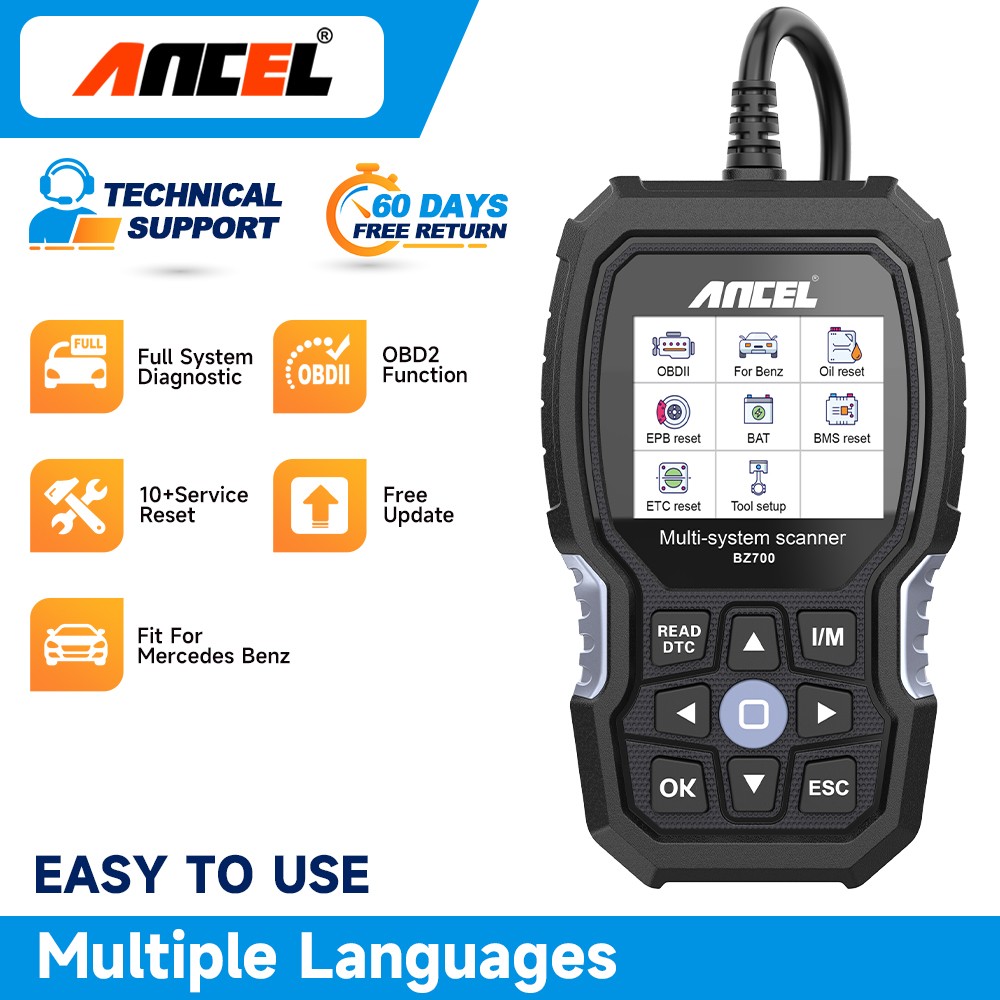 ANCEL OBD2 Scanner for Mercedes Benz All System Car Code Reader Diagnostic Tool
