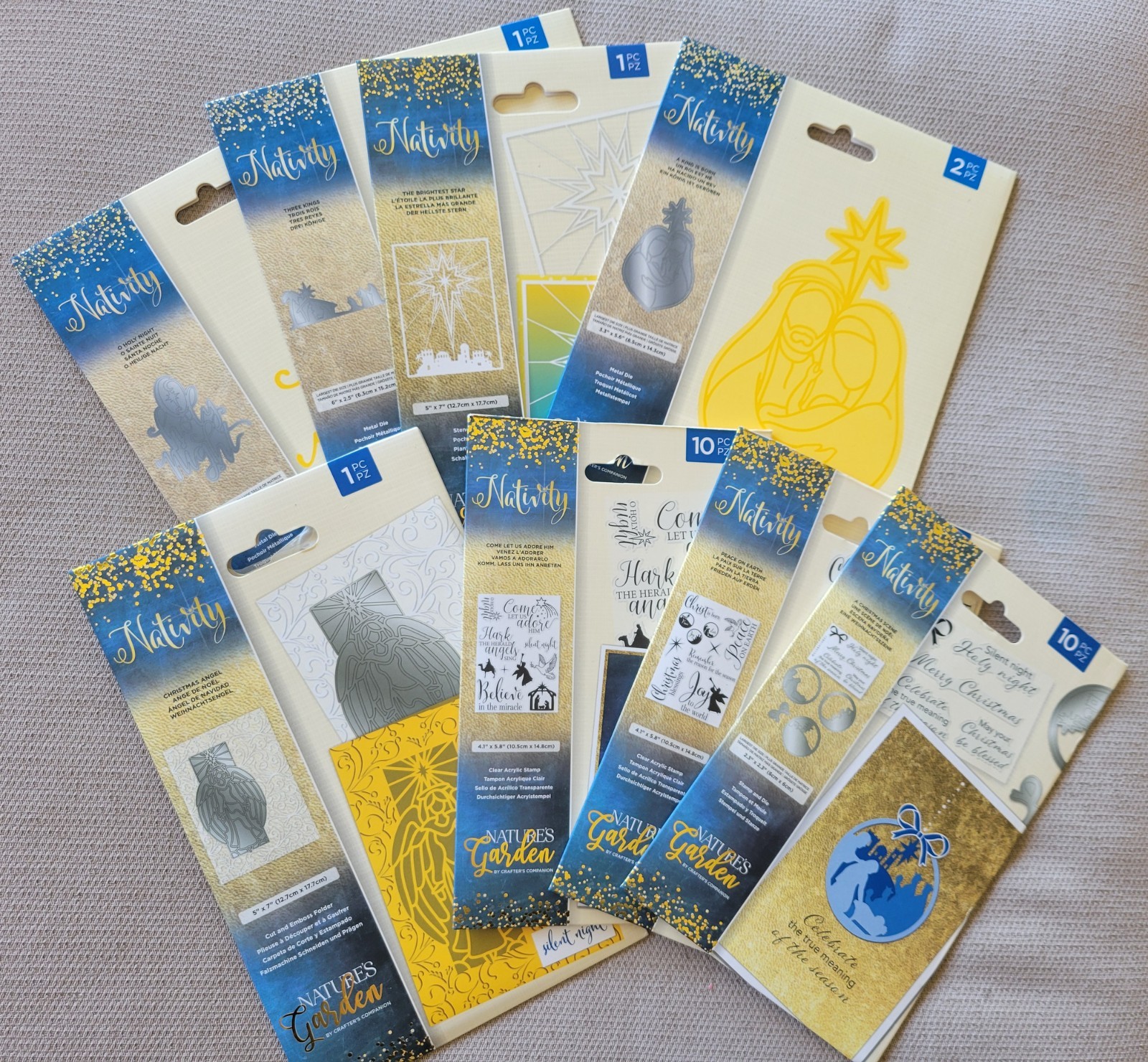 8x Nature's Garden by Crafters Companion Stamps & Dies: NATIVITY - 4 New/4Open