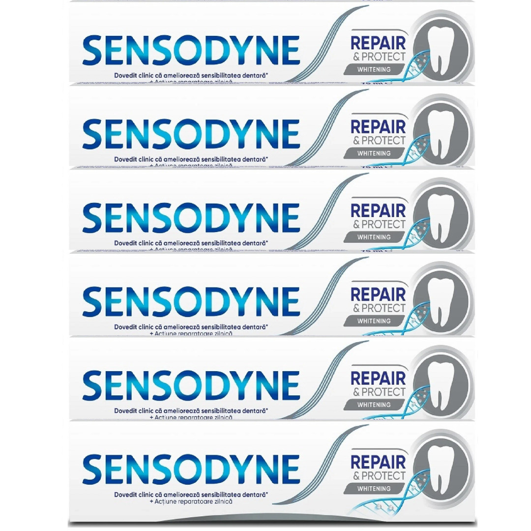 Sensodyne Repair & Protect Whitening Toothpaste 75ml / 2.55oz (Pack Of 6)