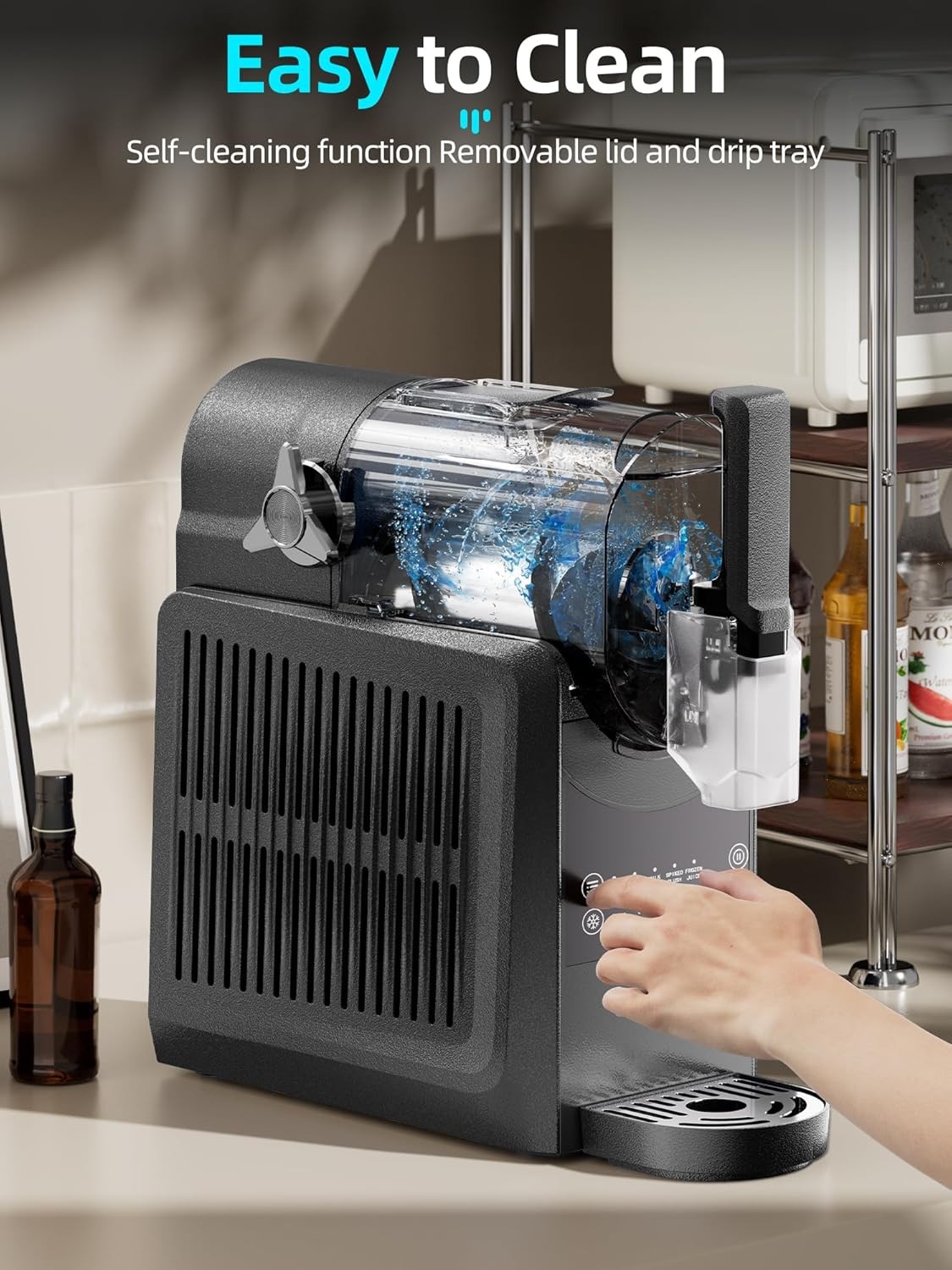 VNN Slushie Machine 92 oz Slushy Machine for Home 5 Preset Programs Auto-Clean