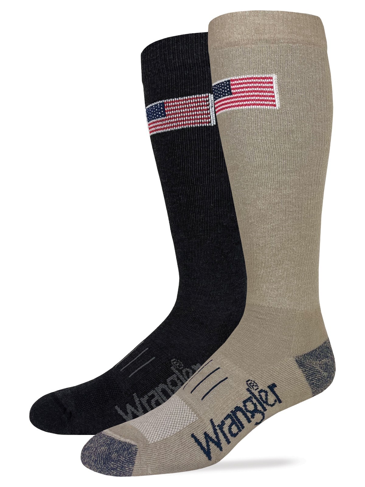 Wrangler Mens American Flag Everyday Western Tall Boot Socks 3 Pair Pack