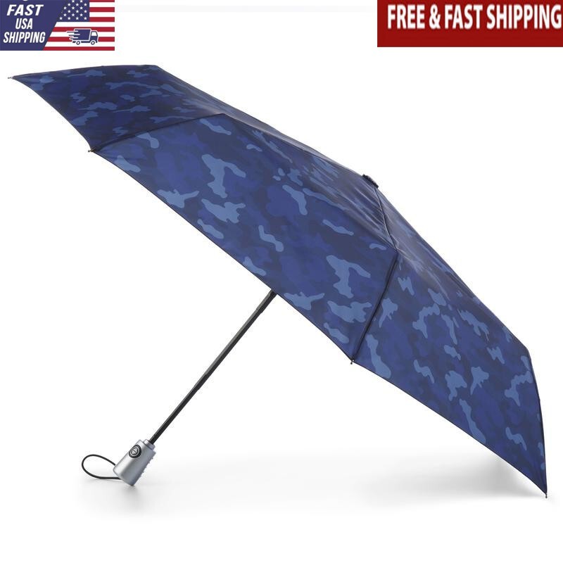 Auto Open Close Compact Rain Umbrella Eco-Friendly Fiberglass Durable Portable
