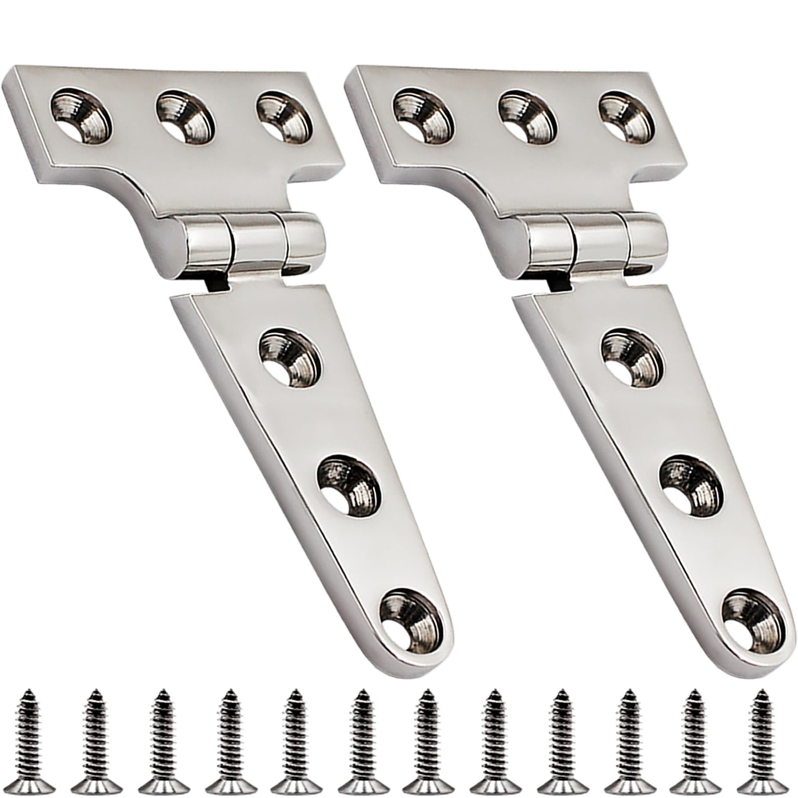2 PCS 316 Stainless Steel T Hinges 4x2 Inch Heavy Duty Boat Hatch Hardware
