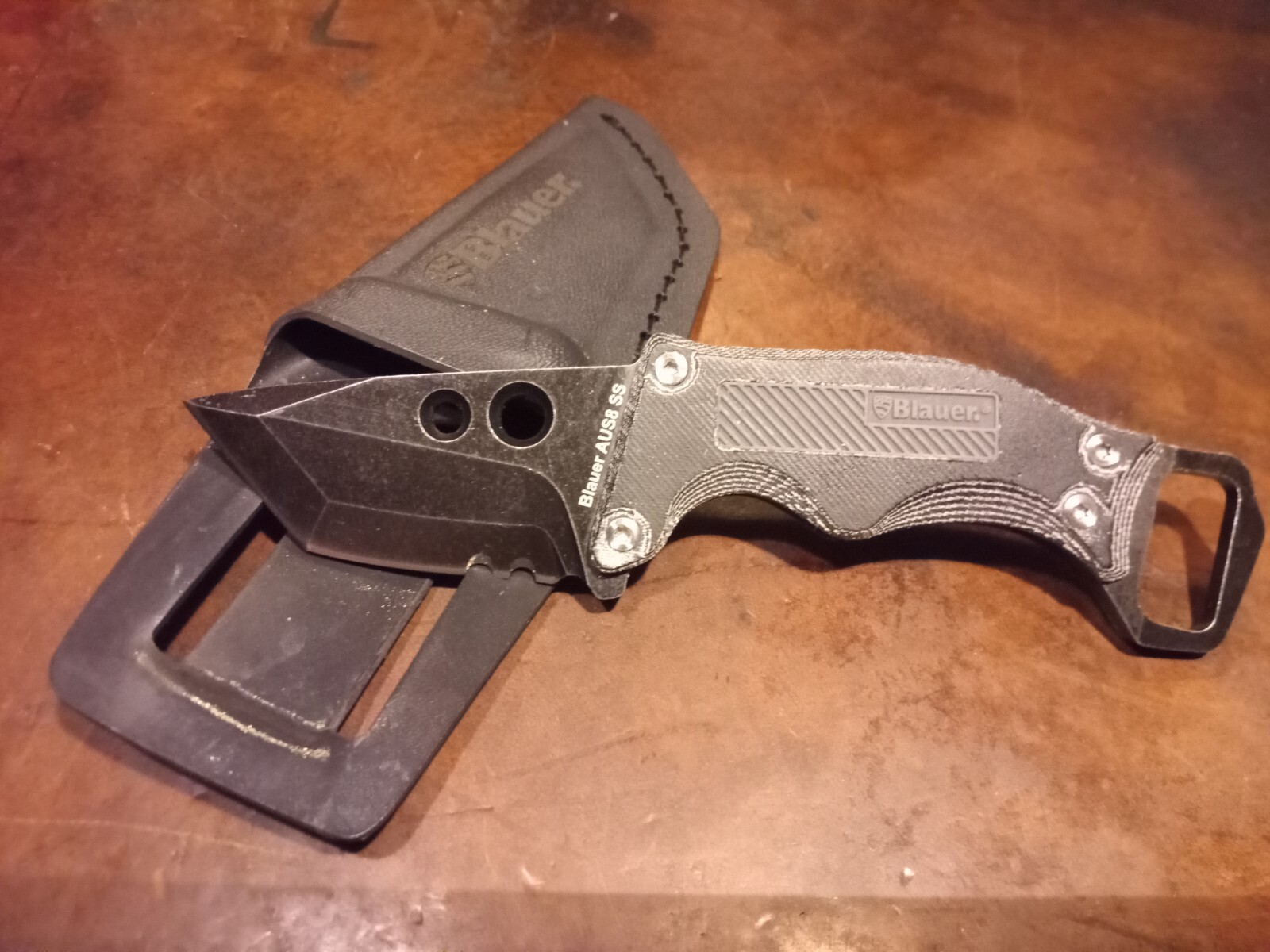 Blauer Raider Fixed Blade Knife, G10 Scales, AUS8 Blade, Kydex Sheath