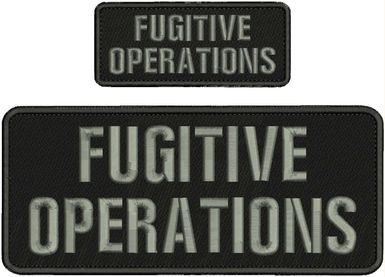 F OPERATIONS EMB PATCH 4X10 AND 2X5 HOOK ON BACK blk/gray