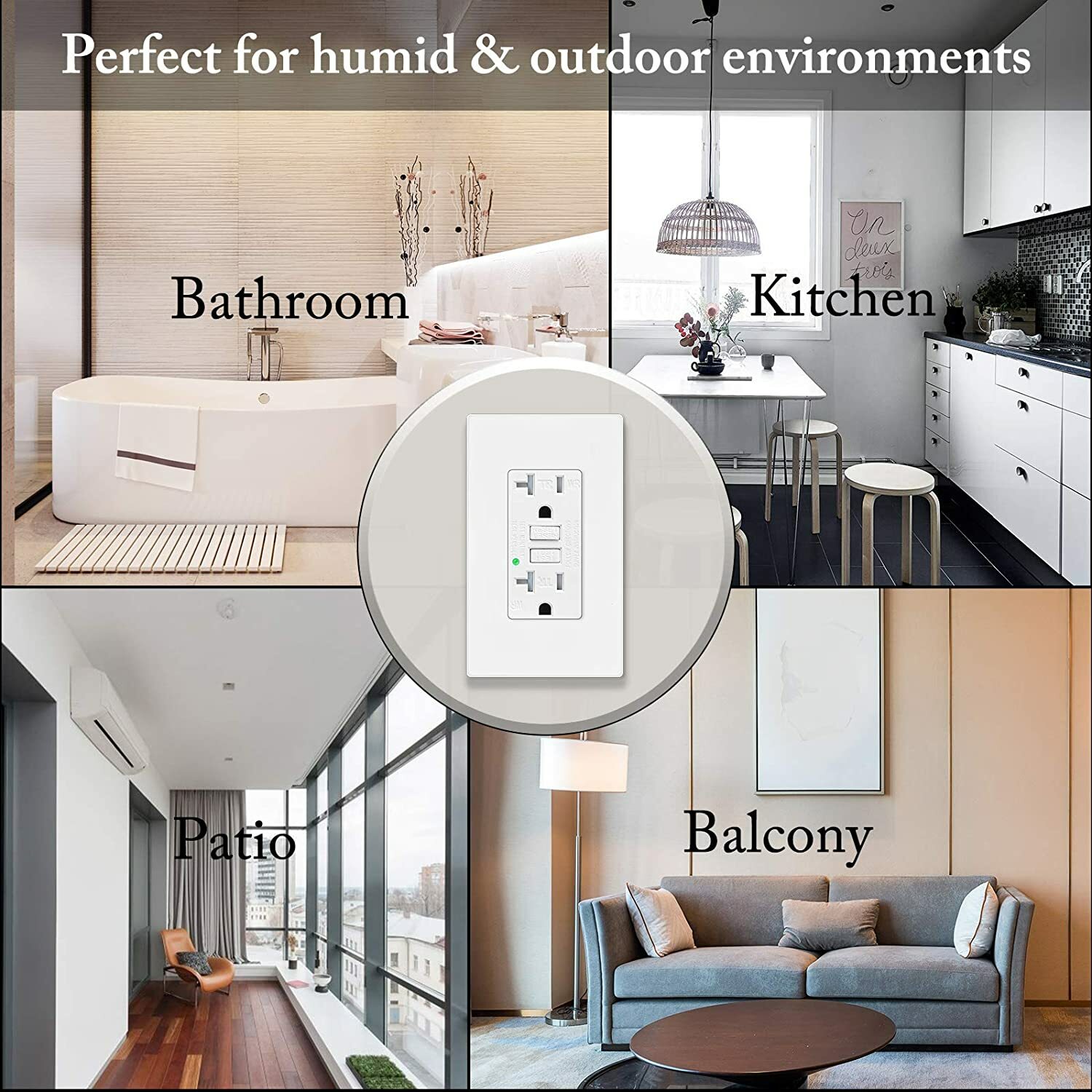 2x GREENCYCLE GFCI 20A White Outlet Tamper Resistant (TR)&Weather Resistant (WR)